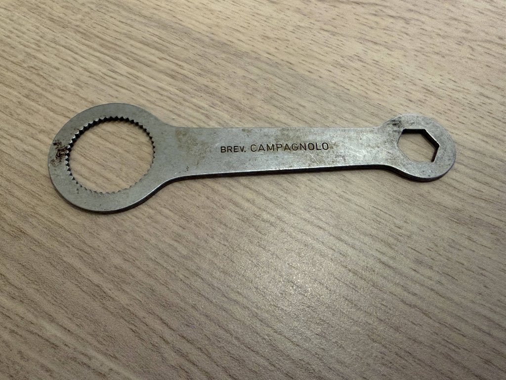 Campagnolo sleutel voor klassieke pedalen, Fietsen en Brommers, Fietsonderdelen, Crankstel of Pedalen, Gebruikt, Staal, Ophalen of Verzenden