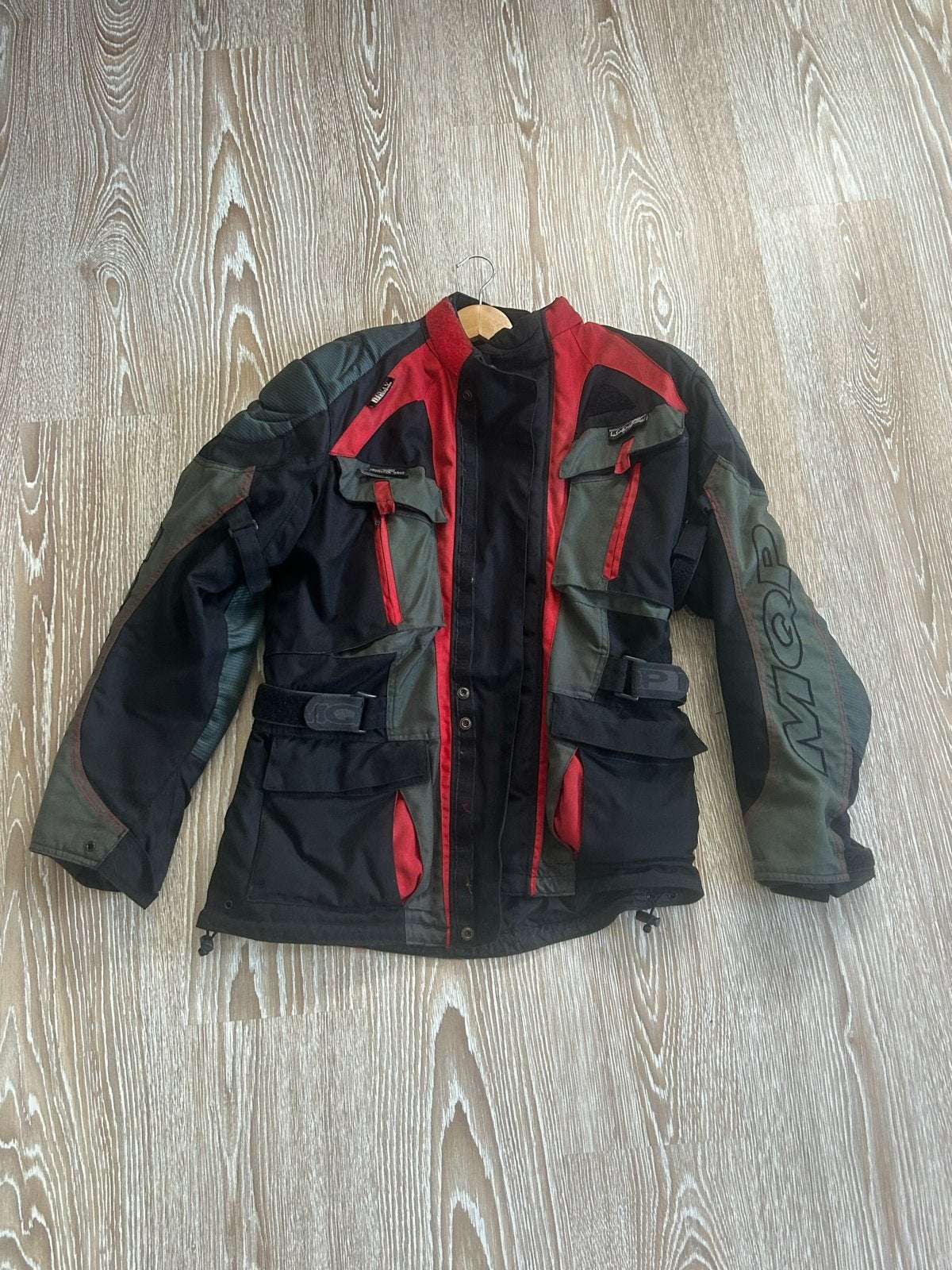 MQP Motorjas Textiel Zwart/Rood/Grijs Maat M, Ophalen, Tweedehands, Dames, Jas | textiel
