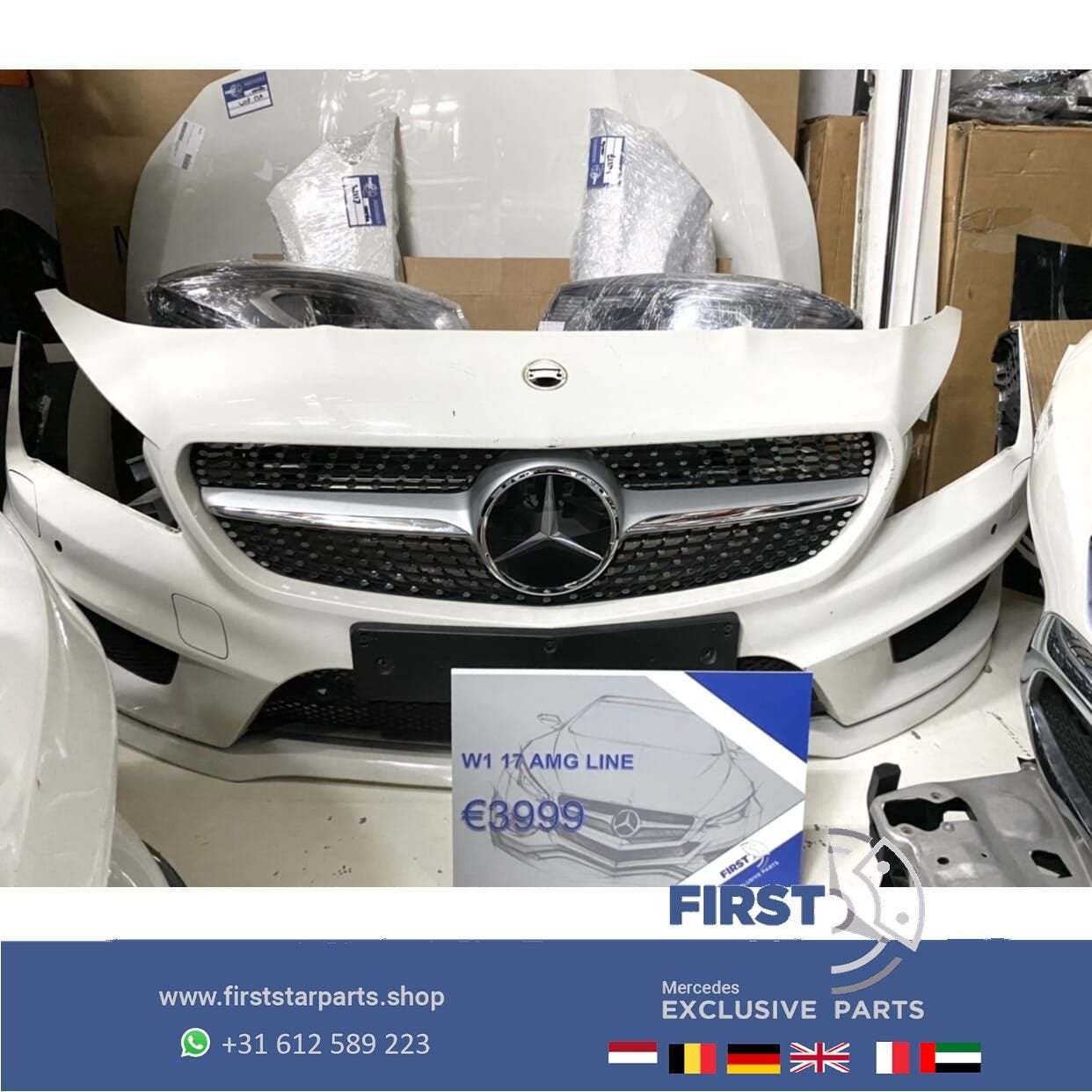 W117 C117 CLA 45 AMG VOORKOP WIT ORIGINEEL Mercedes CLA45 AM, Auto-onderdelen, Gebruikt, -, Voor, Ophalen of Verzenden