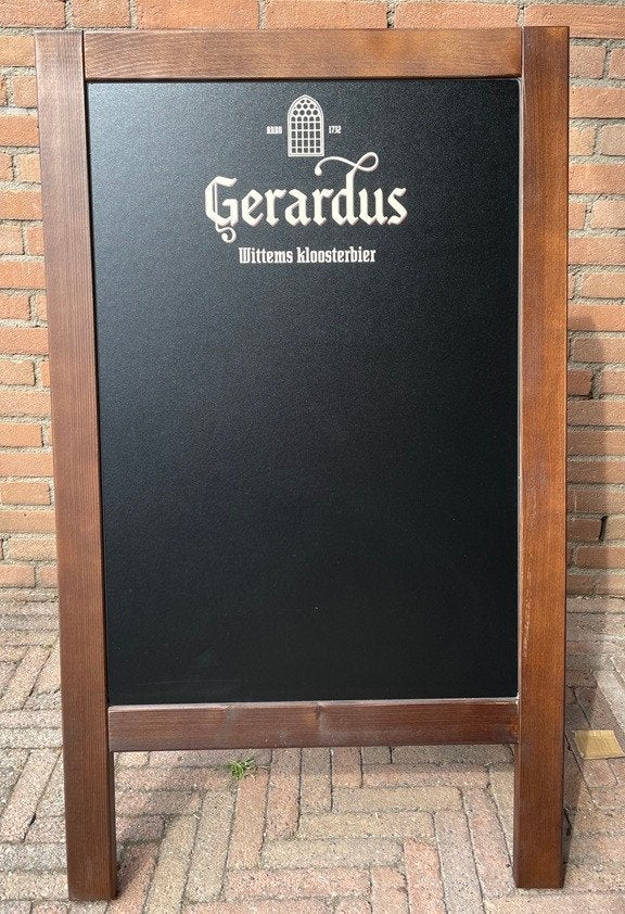 Gerardus klapbord straatbord 120x65cm, Verzamelen, Biermerken, Ophalen, Nieuw, Reclamebord, Plaat of Schild, Overige merken