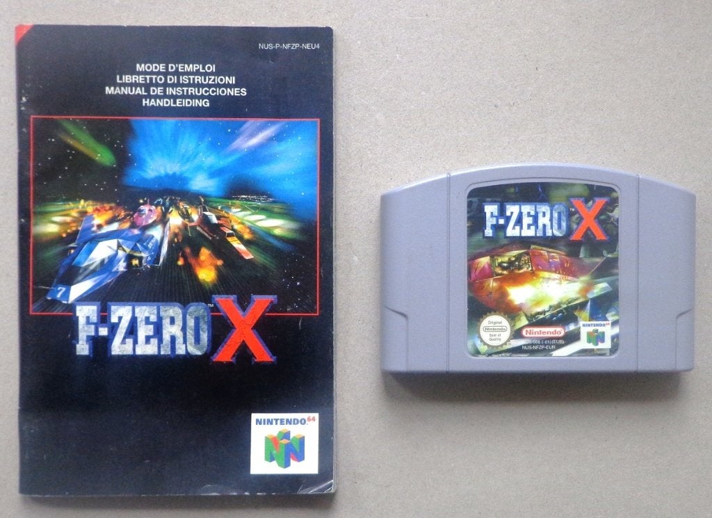 F-Zero X voor de Nintendo 64 + boekje, Spelcomputers en Games, Games | Nintendo 64, Gebruikt, 1 speler, Racen en Vliegen, Ophalen of Verzenden
