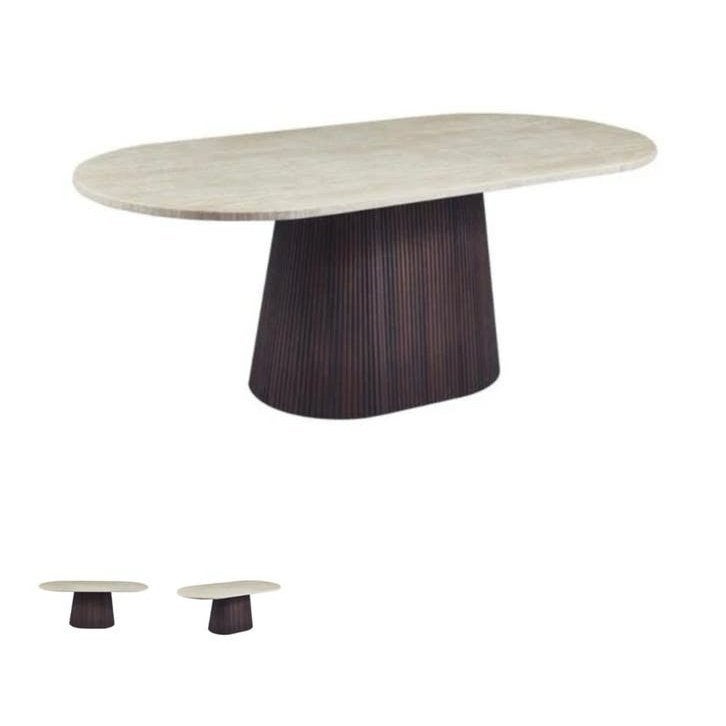 Nieuwe Kimberly Japandi Salontafel - 210cm, Ophalen, Minder dan 50 cm, Ovaal, Overige houtsoorten