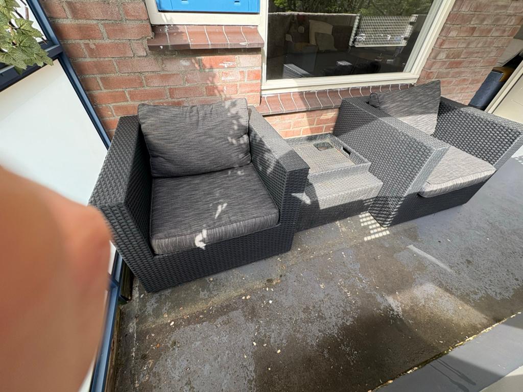 Lounge set van PR Design met kussens, 2 zitplaatsen, Gebruikt, Ophalen of Verzenden, Loungeset