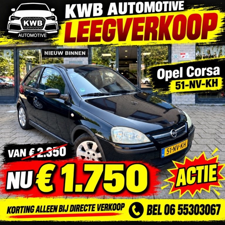 Opel Corsa 1.4-16V Sport | Airco | Nieuwe APK | Distributie, Auto's, Voorwielaandrijving, 450 kg, Gebruikt, 31 €/maand