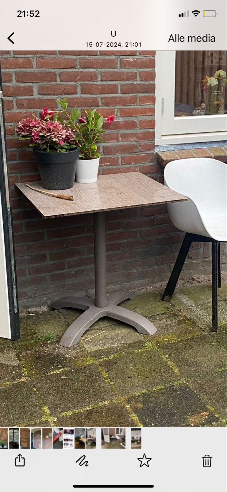 Bistro tafel, Ophalen, Rond, Metaal