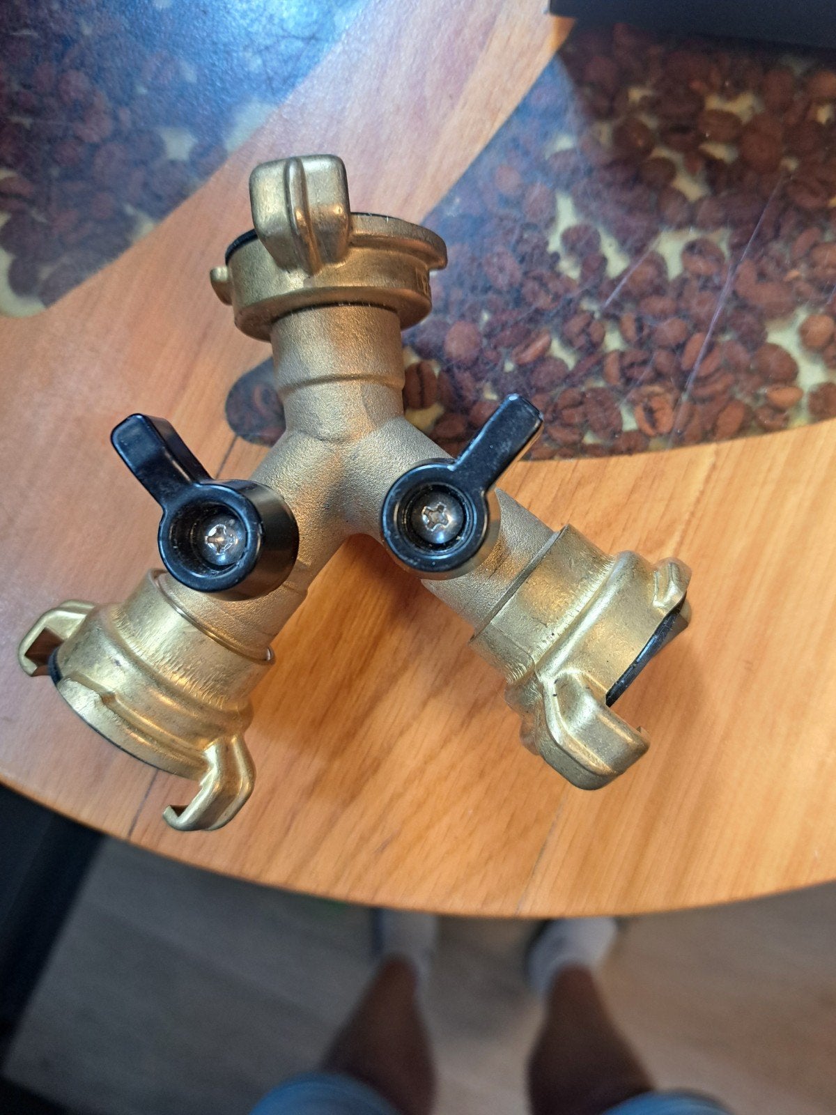 Messing Tuinslangverdeler met 2 Afsluiters, Tuin en Terras, Ophalen of Verzenden