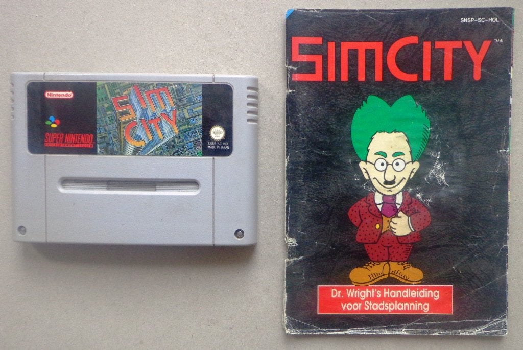 Sim City voor de Europese Super Nintendo + boekje, Spelcomputers en Games, Games | Nintendo Super NES, 1 speler, Ophalen of Verzenden