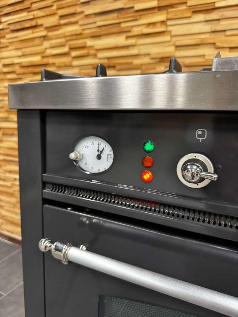 🔥Luxe Boretti Fornuis 90cm antraciet + rvs 1 oven frytop, Niet ingevuld, 60 cm of meer, Niet ingevuld, Ophalen of Verzenden