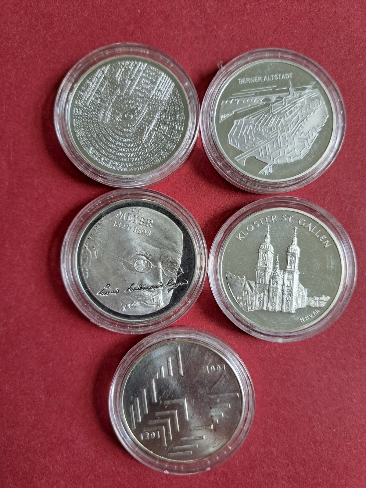 Zwitserland Helvetia 5x 20 frank zilver, Postzegels en Munten, Ophalen of Verzenden, Overige landen, Setje, Zilver