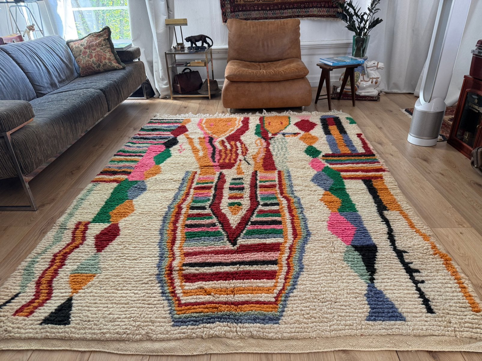 Handgeknoopt Marokkaans Azilal tapijt 246 x 182 cm