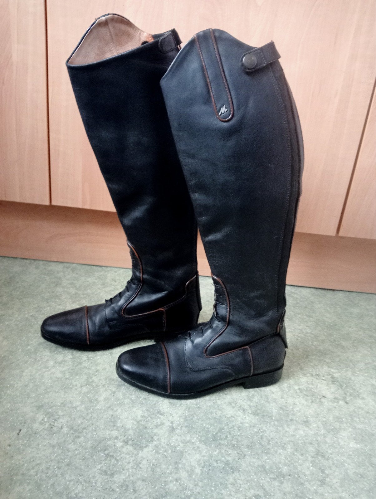 Nette zwarte Mondoni leren rijlaarzen mt 38, Dieren en Toebehoren, Paardrijkleding, Ophalen of Verzenden, Overige disciplines