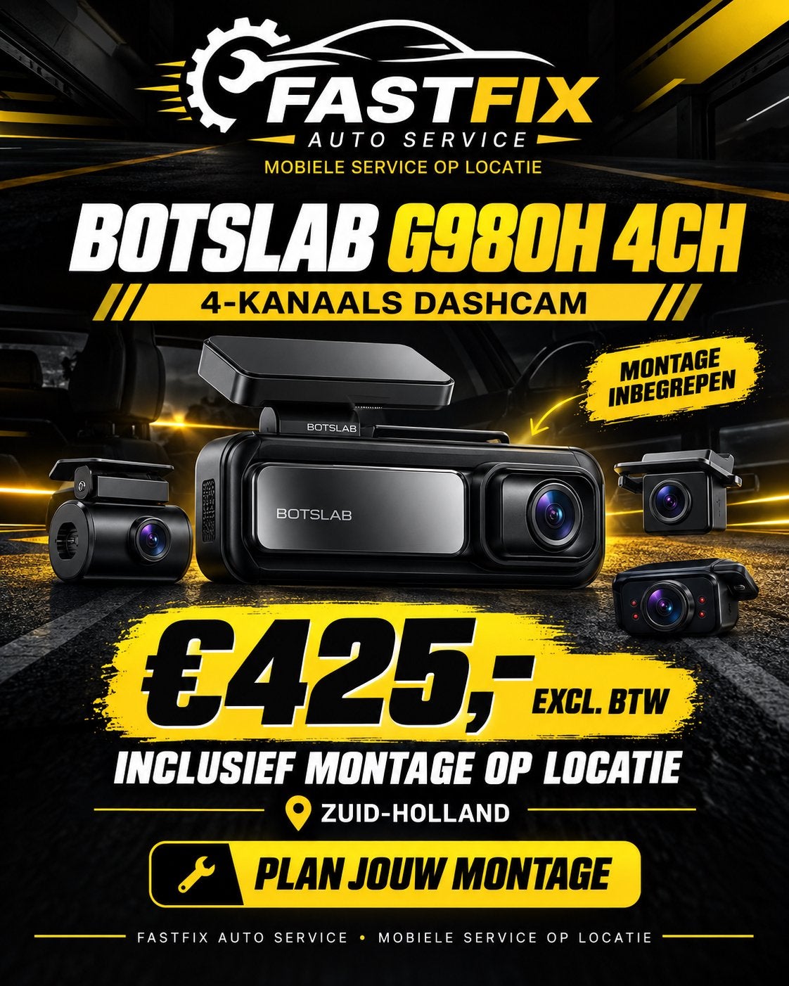 Dashcam incl. Montage op Locatie – Zuid-Holland, Ophalen, Nieuw
