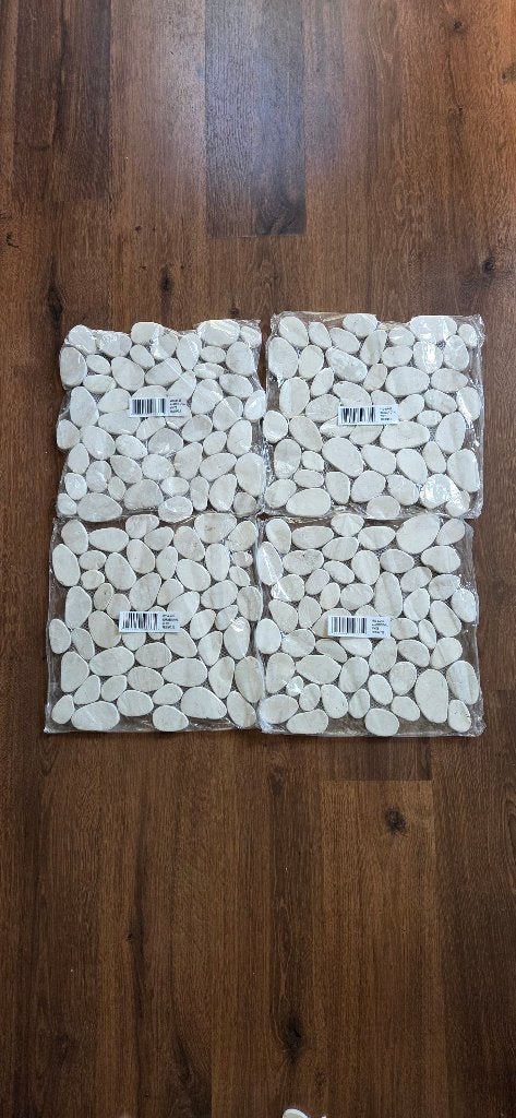 Marmeren ovale steentjes tegelmatjes, Ophalen, Gebruikt, Overige typen, 20 tot 40 cm