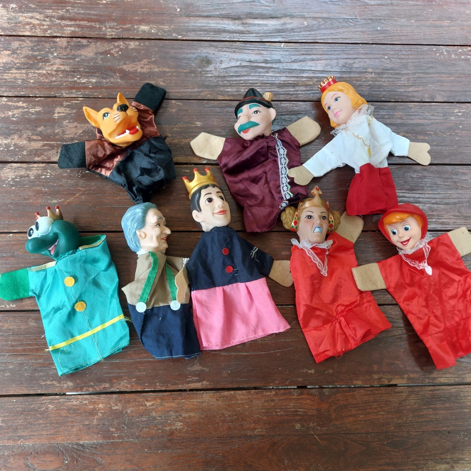 Vintage handpoppen set - 7 stuks, Ophalen of Verzenden