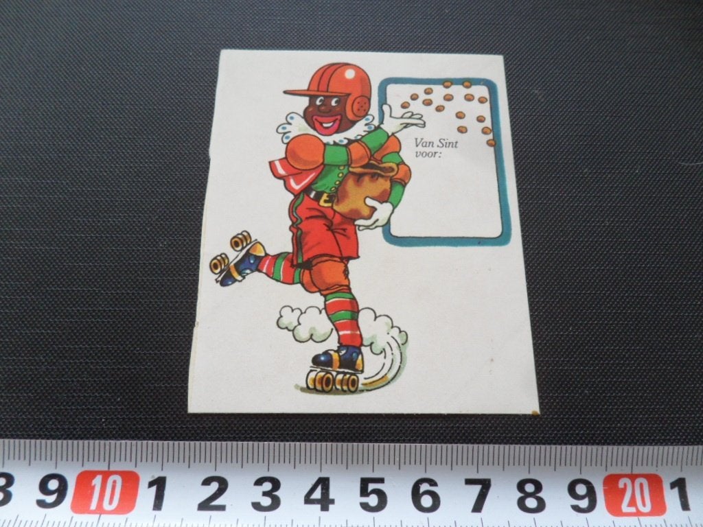 sticker strip sinterklaas piet op rolschaatsen, Ophalen, Zo goed als nieuw
