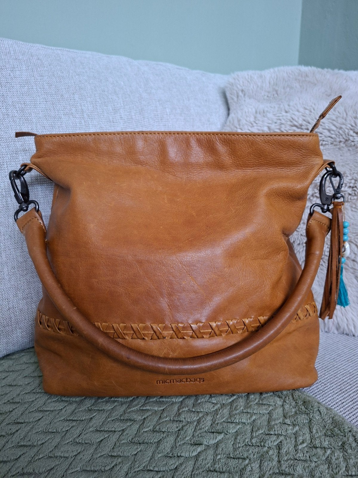 MicMacbags dames tas, leren dames tas, Ophalen of Verzenden, Zo goed als nieuw, Shopper
