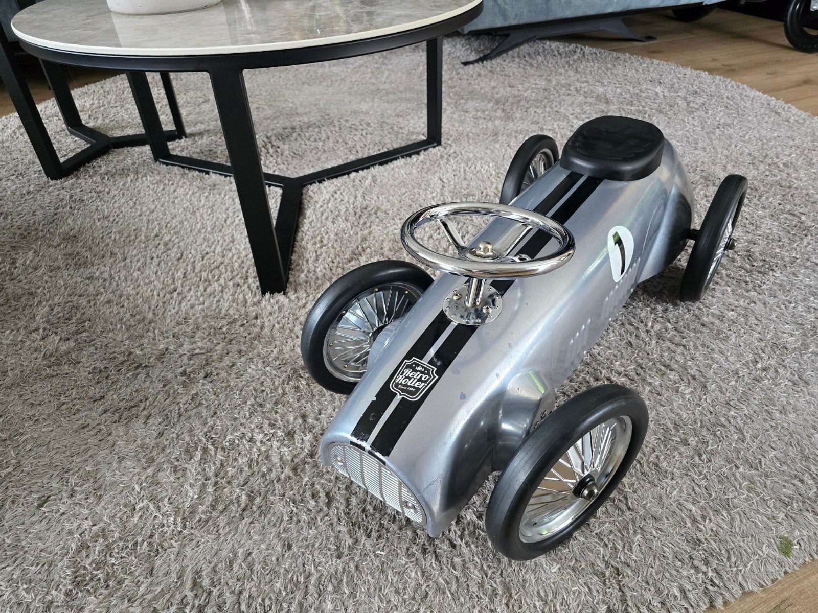 Retro Roller "Silberpfeil" loopauto metaal, Ophalen
