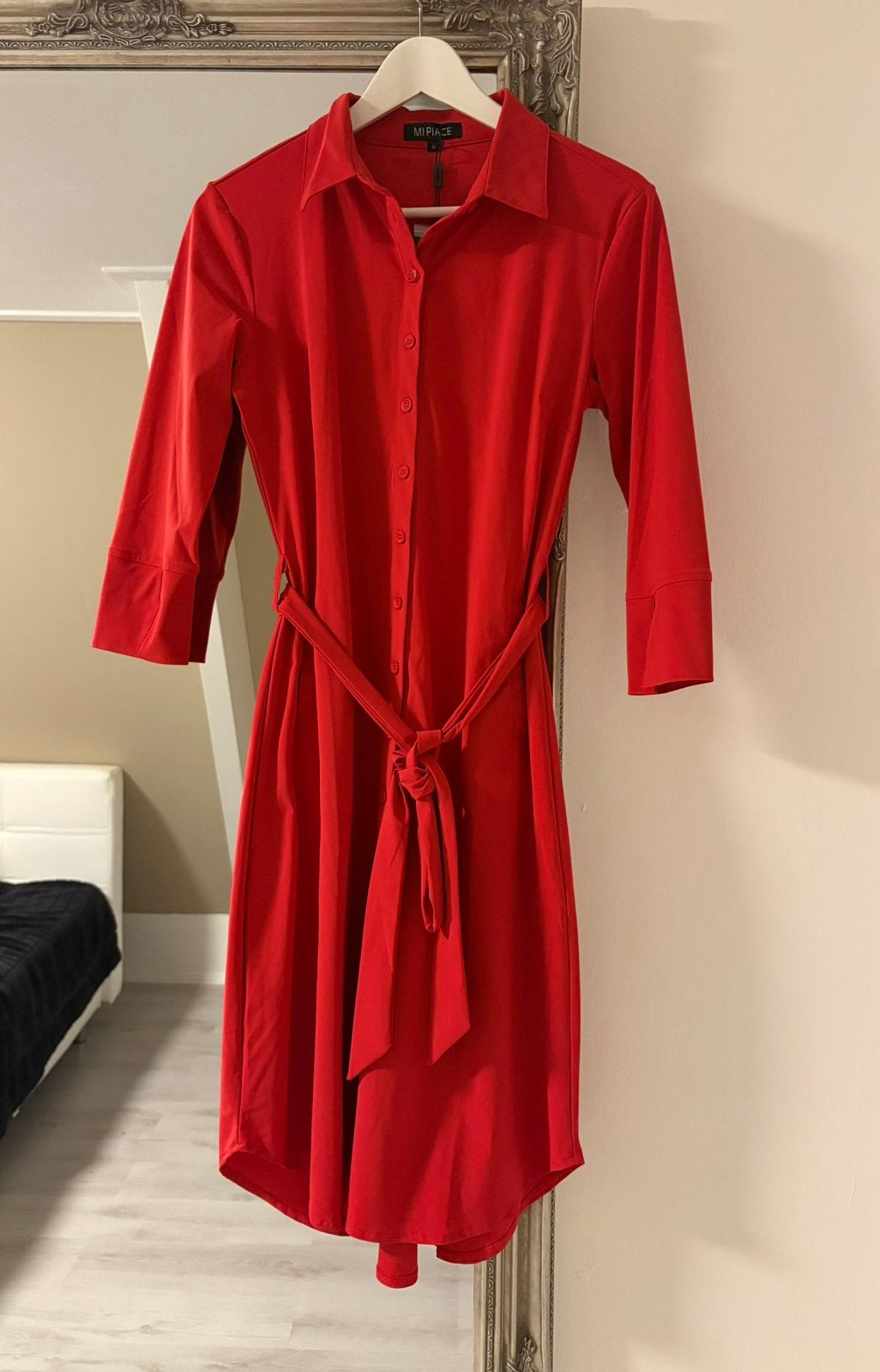Mi Piace travelstof jurk maat S, Verzenden, Nieuw, Maat 36 (S), Rood