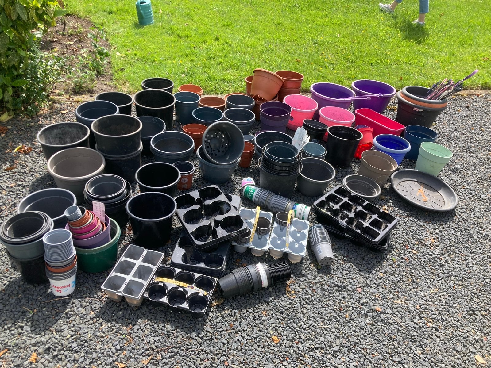 Grote partij plastic plantenpotten en zaaitrays, Tuin en Terras, Bloempotten, Kunststof, Gebruikt, Binnen, Ophalen of Verzenden