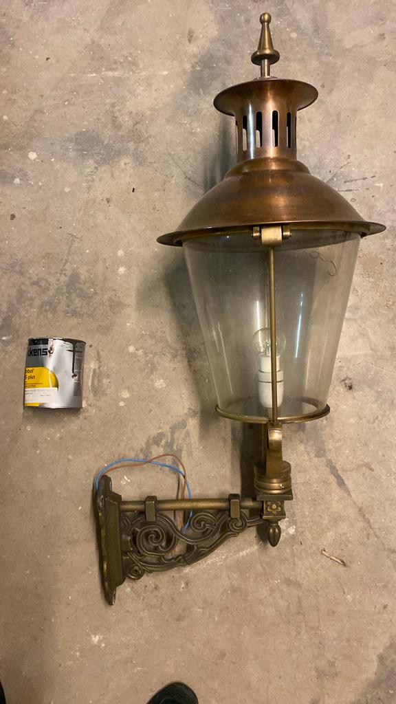 Grote klassieke Buitenlamp Scheveningen brons (90x30x45), Ophalen, Koper of Brons