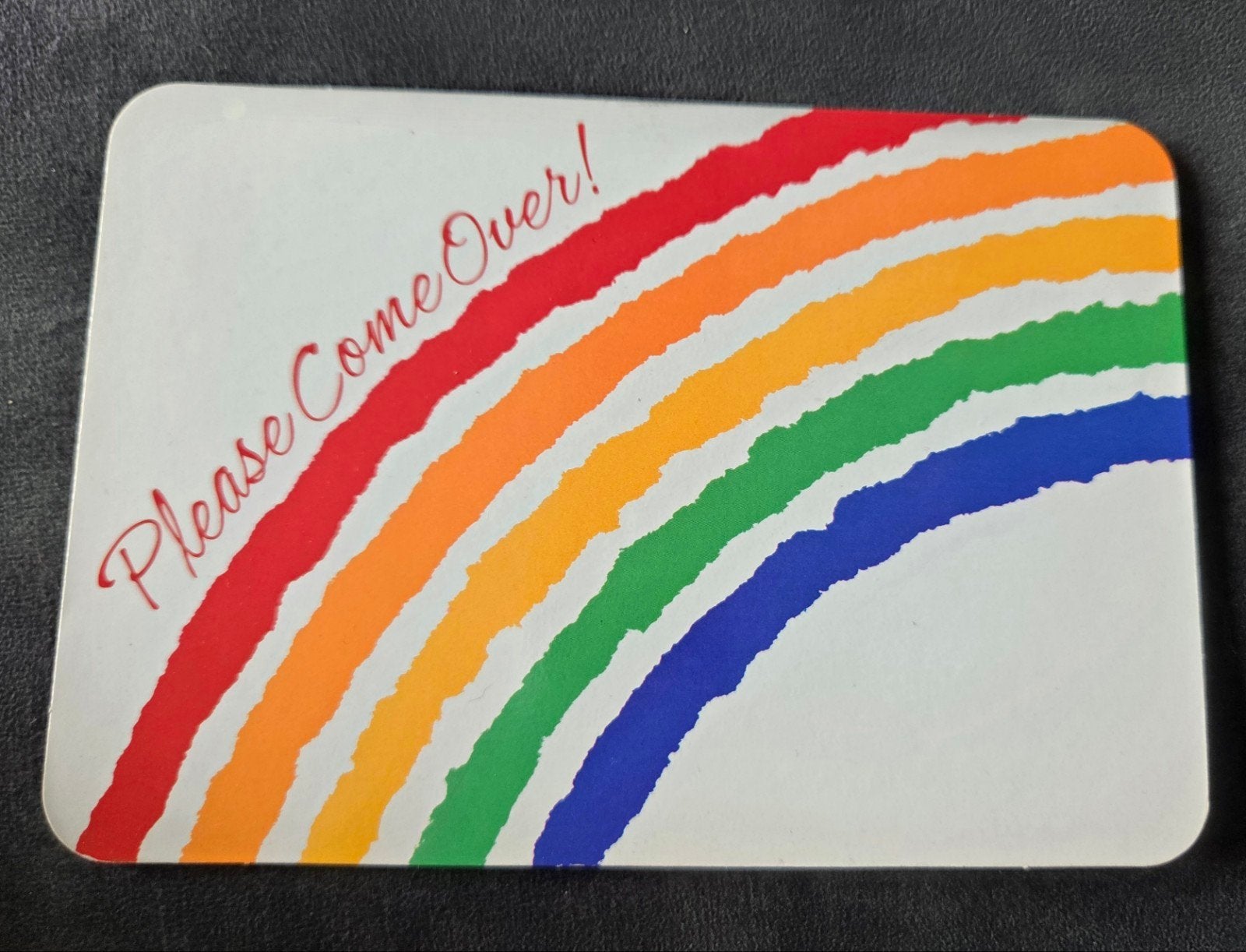 Vintage Hallmark Ansichtkaart "Please Come Over!" Regenboog, Verzenden, 1960 tot 1980, Ongelopen, Overige thema's