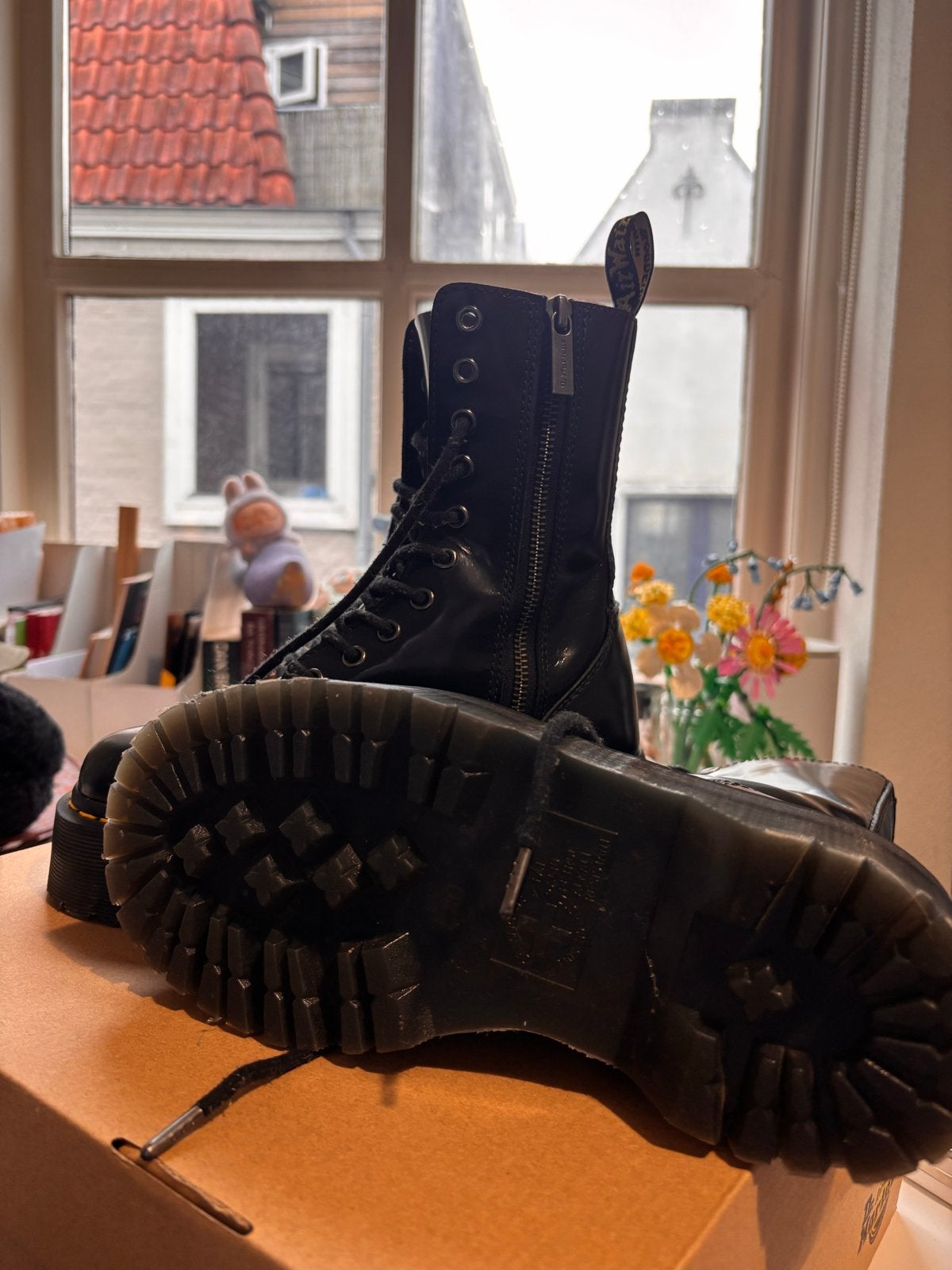 Dr. Martens Jadon Hi - Black (Polished Smooth) - Size 36, Ophalen of Verzenden, Zo goed als nieuw, Zwart, Hoge laarzen
