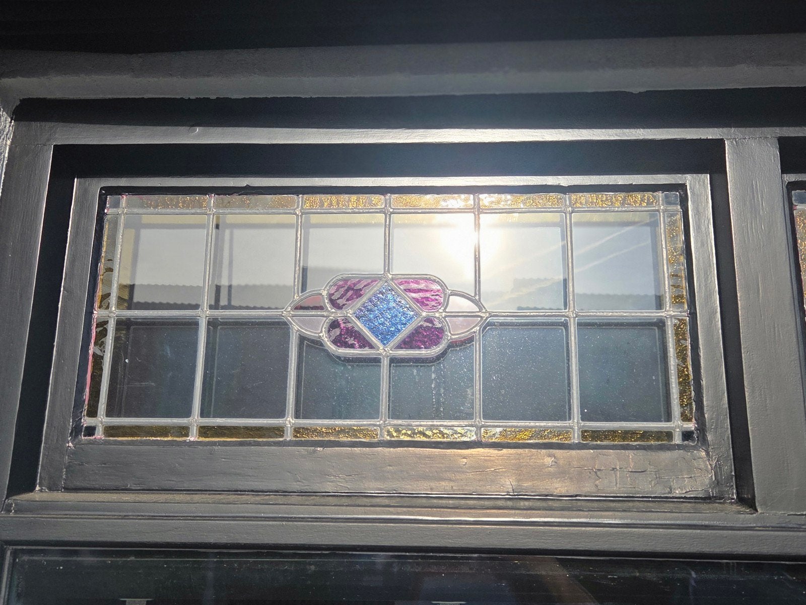 Prachtig glas in lood raam, Ophalen, Gevelraam of Ruit, Gebruikt, 80 tot 120 cm