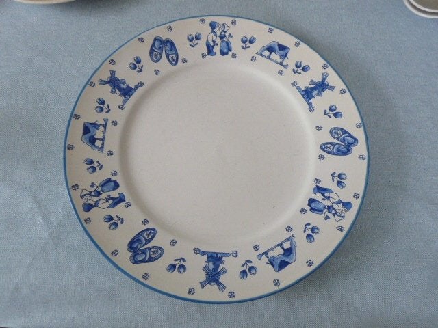 rond wit  bord met blauw hollands design, Antiek en Kunst, Ophalen of Verzenden
