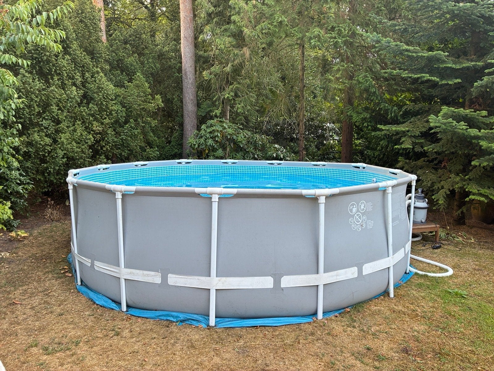 Intex Zwembad 457x122cm met pomp, trap, onder- en afdekzeil, Gebruikt, Rond, 300 cm of meer, Ophalen