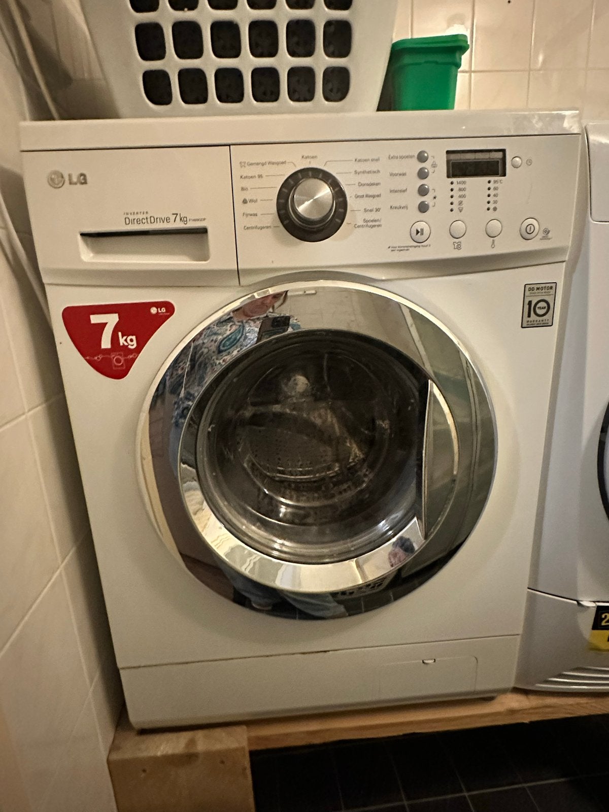 LG DirectDrive 7kg Wasmachine F1489QDP, Ophalen, Gebruikt, Voorlader, Kort programma