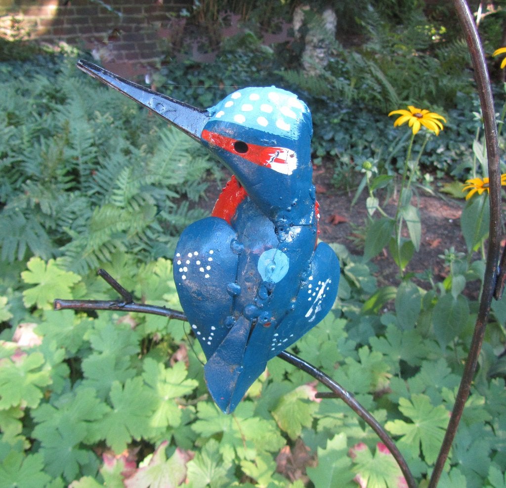 IJSVOGEL OP TAK - STREET ART - FAIRTRADE - HANDMADE, Tuin en Terras, Ophalen of Verzenden, Nieuw