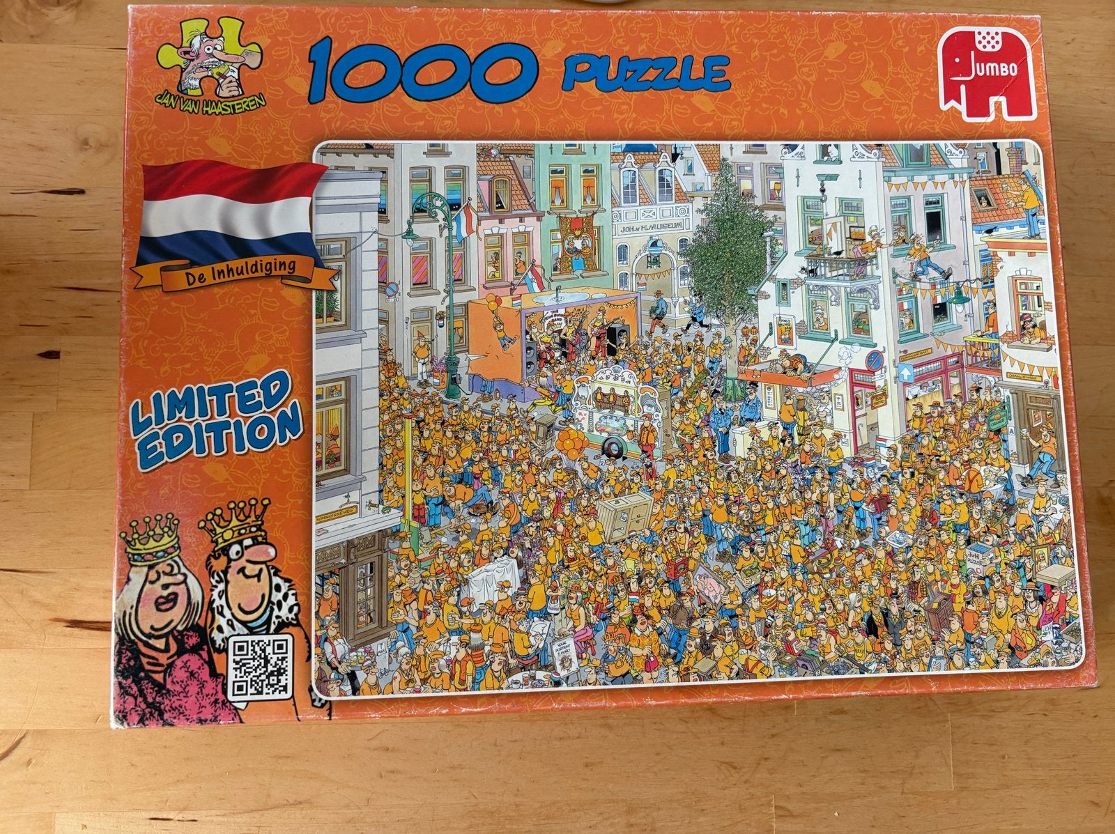 Jan van Haasteren - De Inhuldiging - 1000 stukjes, Hobby en Vrije tijd, Denksport en Puzzels, Ophalen of Verzenden, 500 t/m 1500 stukjes