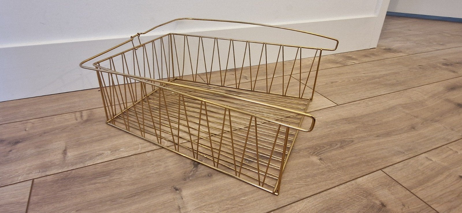 voor Ikea Kallax kast: gouden opbergmand - zo goed, Nieuw, Ophalen of Verzenden, Goud, Metaal