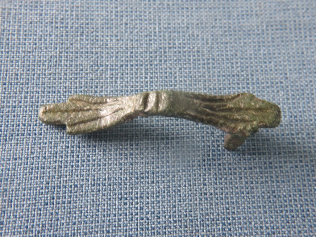 Merovingische rijk - fibula in brons - 6e eeuw - bodemvondst, Ophalen of Verzenden, Brons
