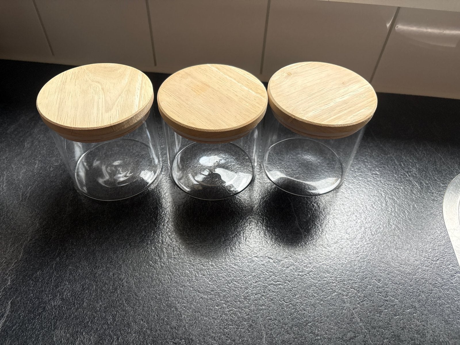 Voorraadpotjes (13 stuks), Huis en Inrichting, Ophalen, Voorraadpot, Glas, Gebruikt