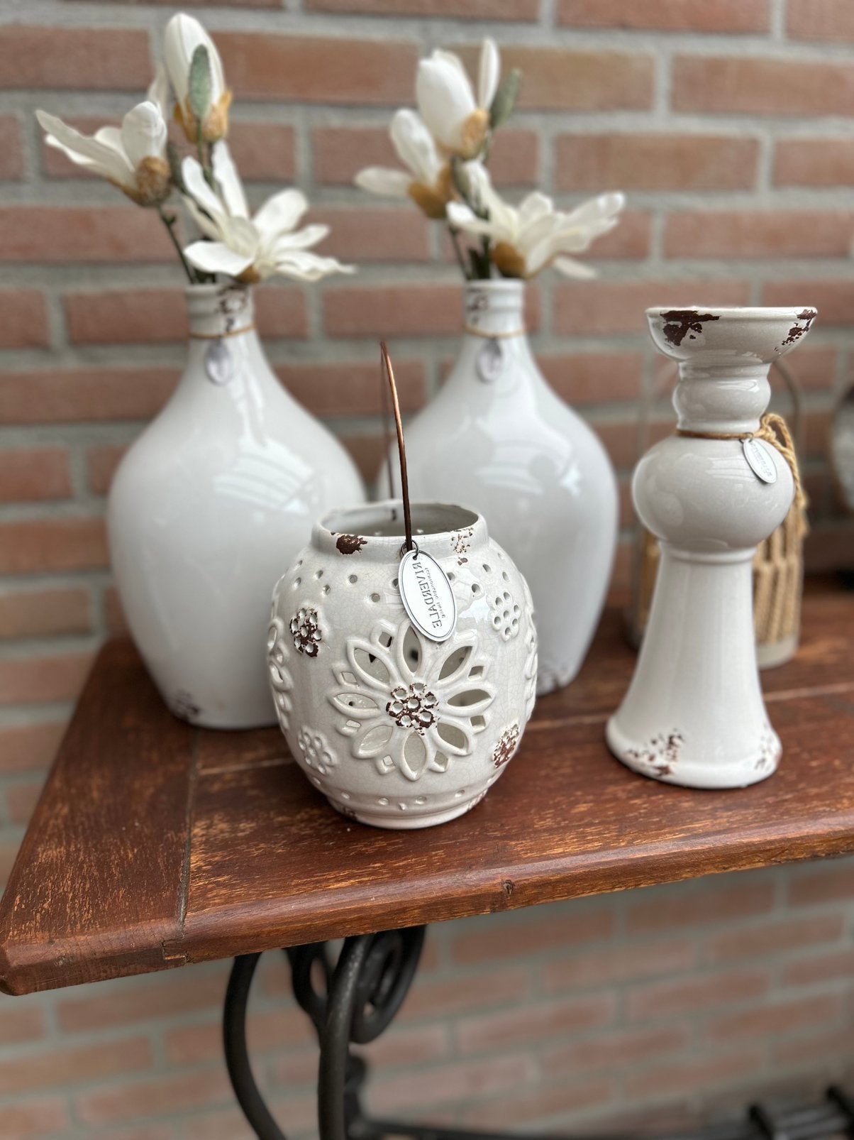 Leuk tafelset wit ,.riverdale, Ophalen, Zo goed als nieuw, Wit, Minder dan 50 cm