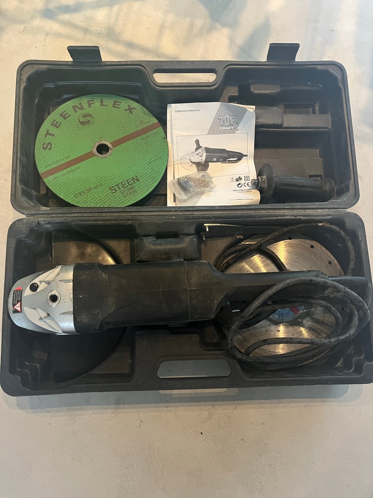 Top Craft TAG-230/2100 K haakse slijper met slijpschijf, Ophalen of Verzenden, Gebruikt, 1000 watt of meer, Haakse handslijpmachine