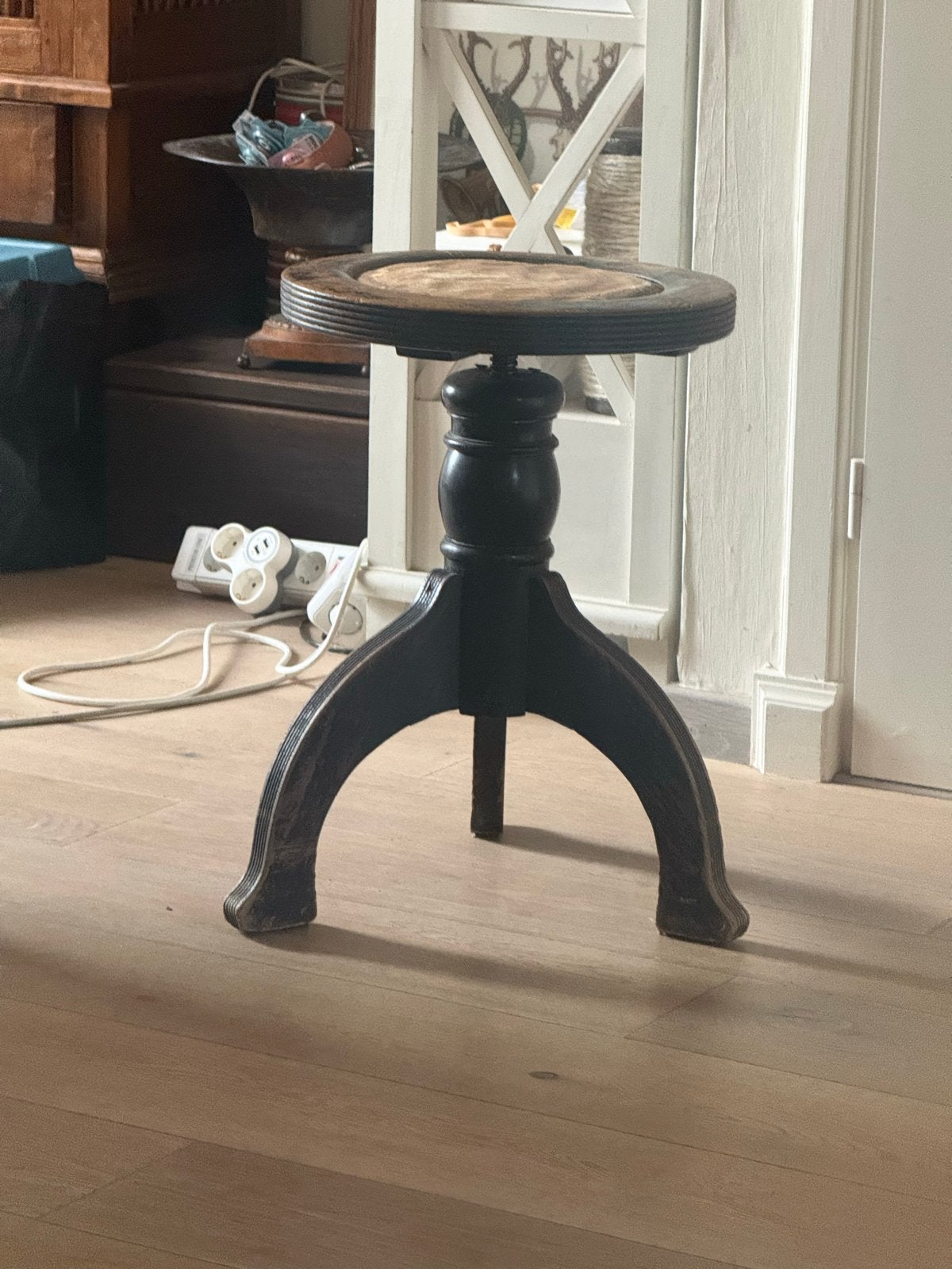 Mooie brocante Vintage Piano Kruk, Ophalen
