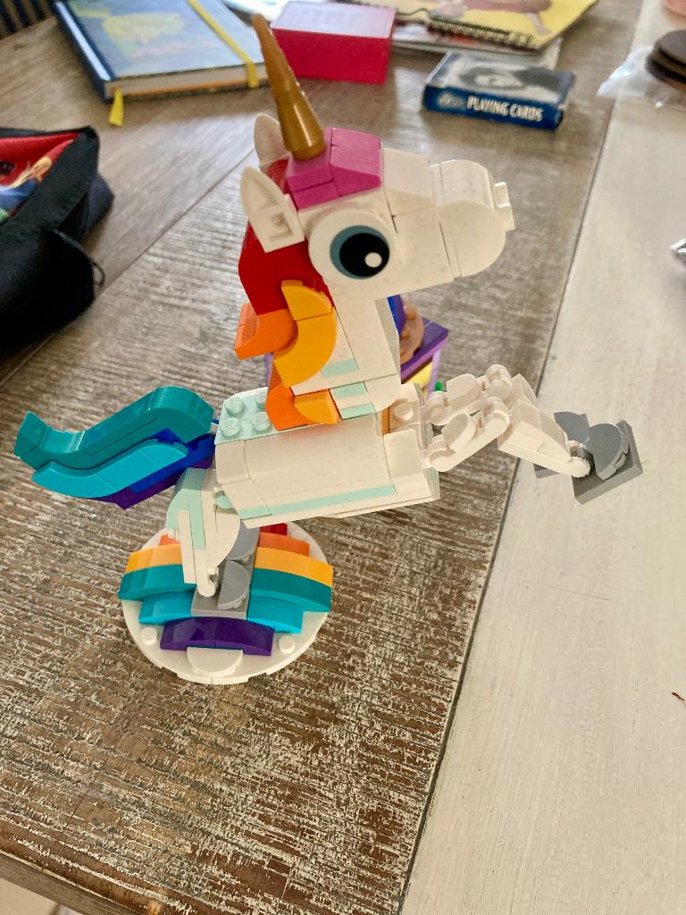Lego magische eenhoorn 3 in 1, Lego, Ophalen of Verzenden, Zo goed als nieuw, Compleet