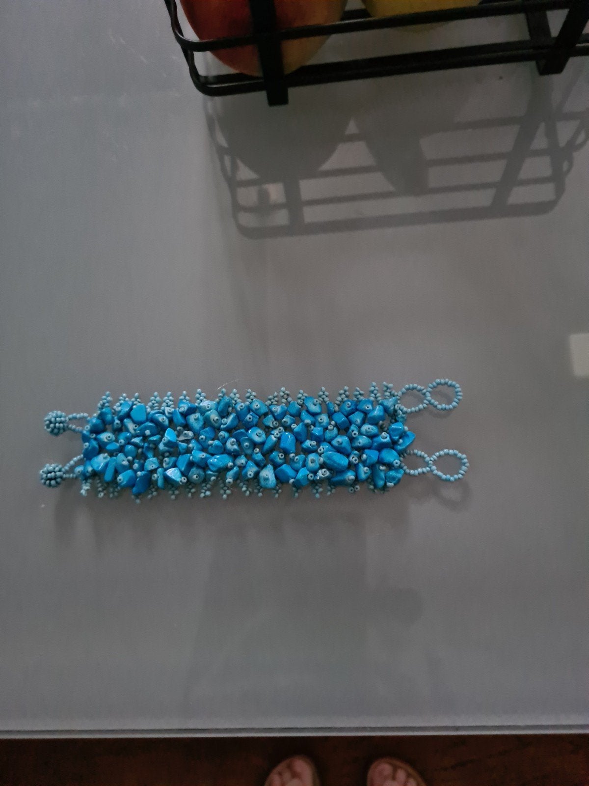 kleine kiezelsteentjes armband zie beschrijving, Ophalen, Zo goed als nieuw, Blauw, Overige materialen