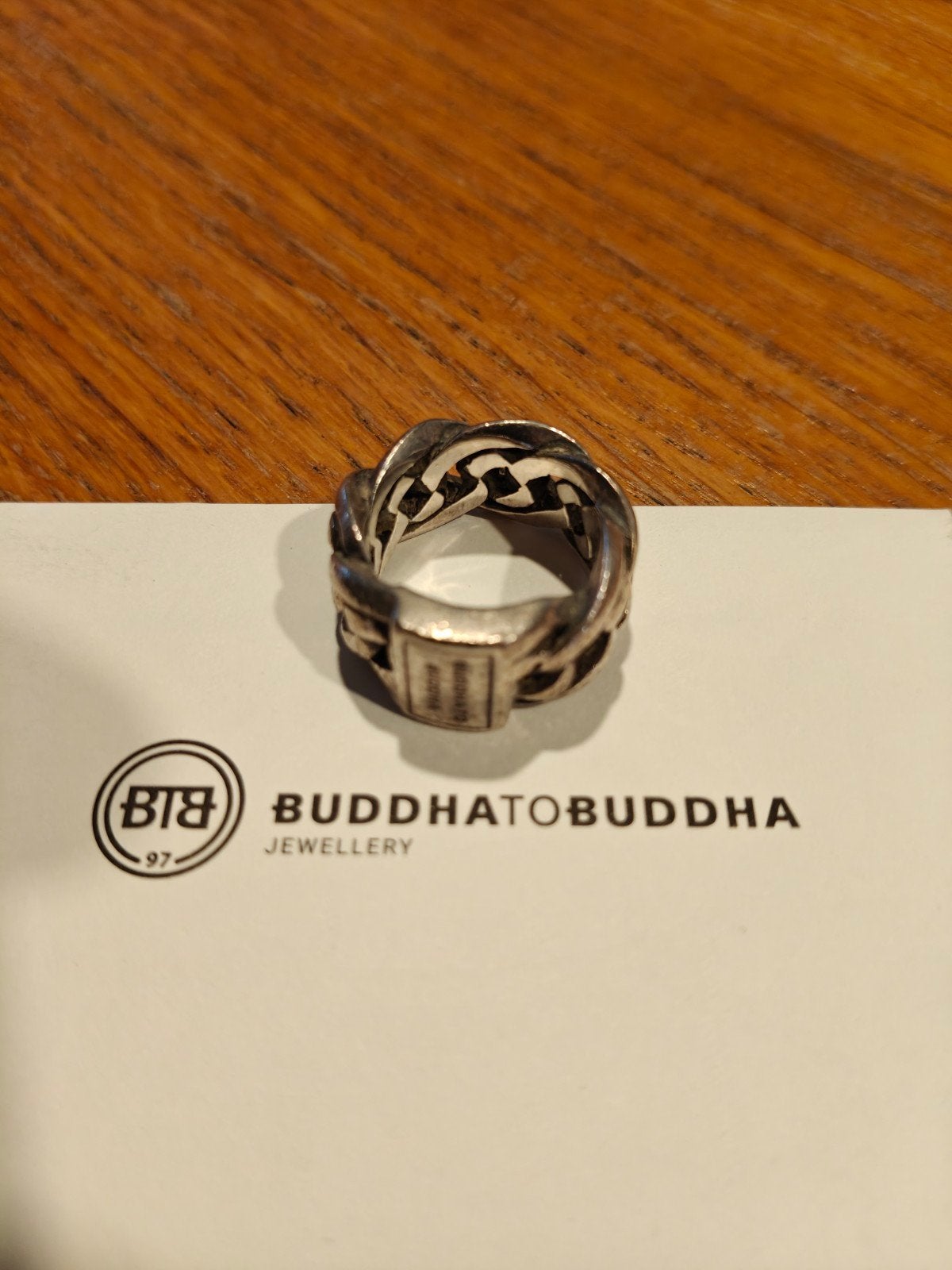 Buddha to Buddha Ring - Chain Design, 18 tot 19, Gebruikt, Ophalen of Verzenden, Dame of Heer