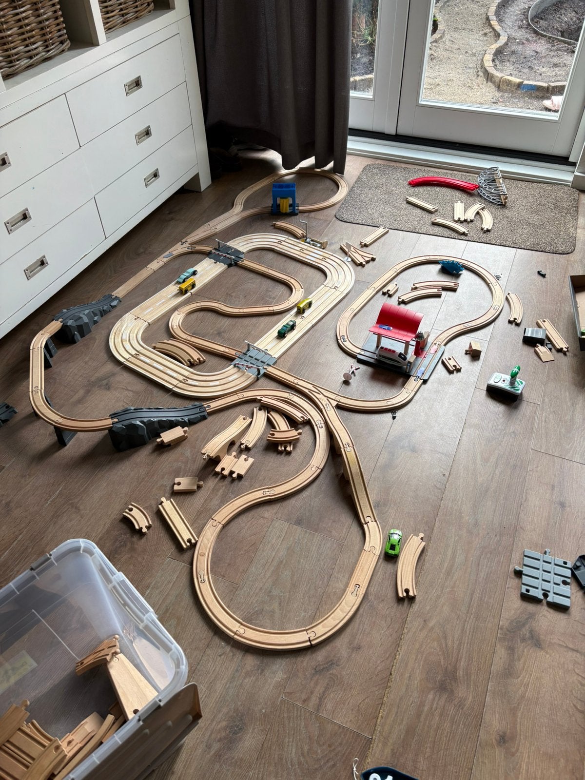 Grote houten treinbaan, Kinderen en Baby's, Ophalen, Gebruikt