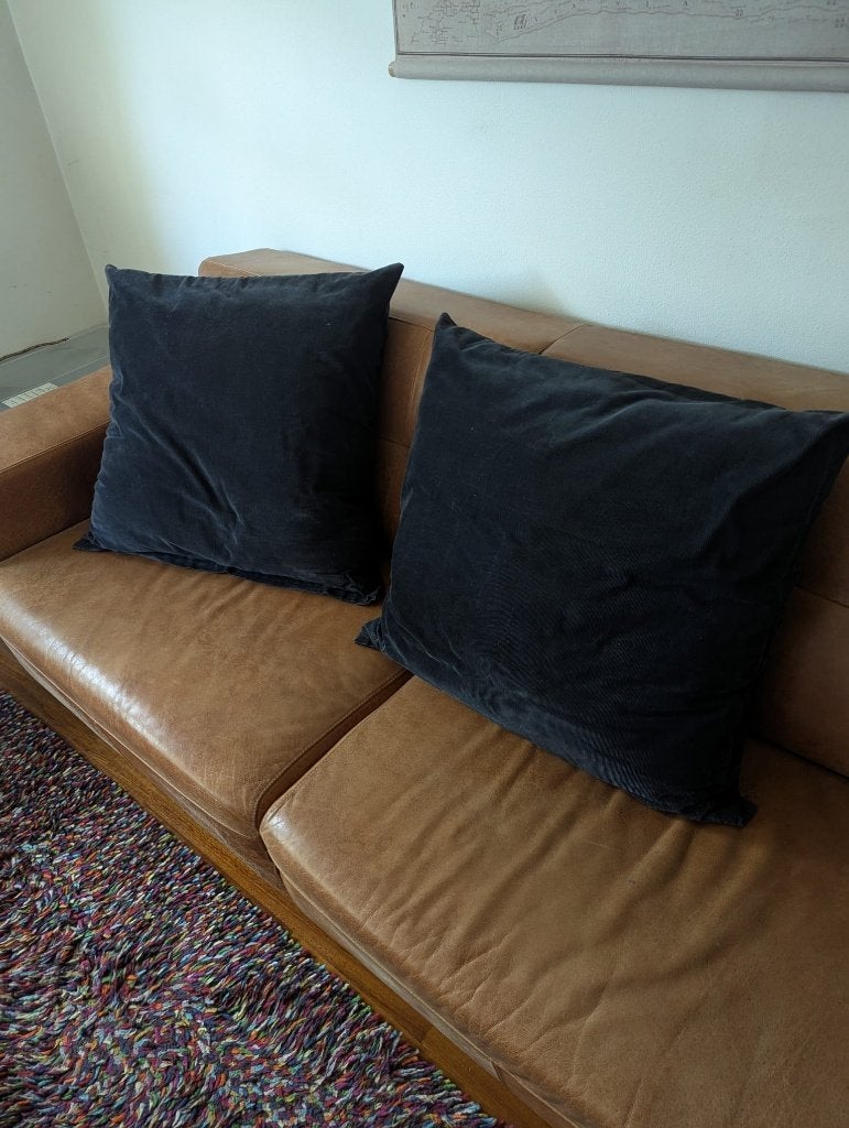 Loungekussens 70x70, Huis en Inrichting, Ophalen, Gebruikt, Blauw, Vierkant