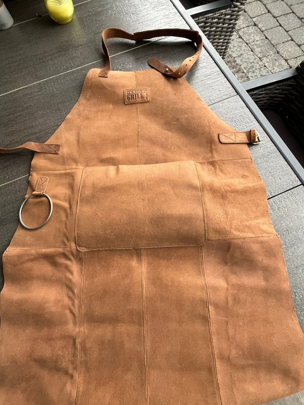 Lederen Barbequeschort, Tuin en Terras, Barbecue-accessoires, Ophalen, Nieuw