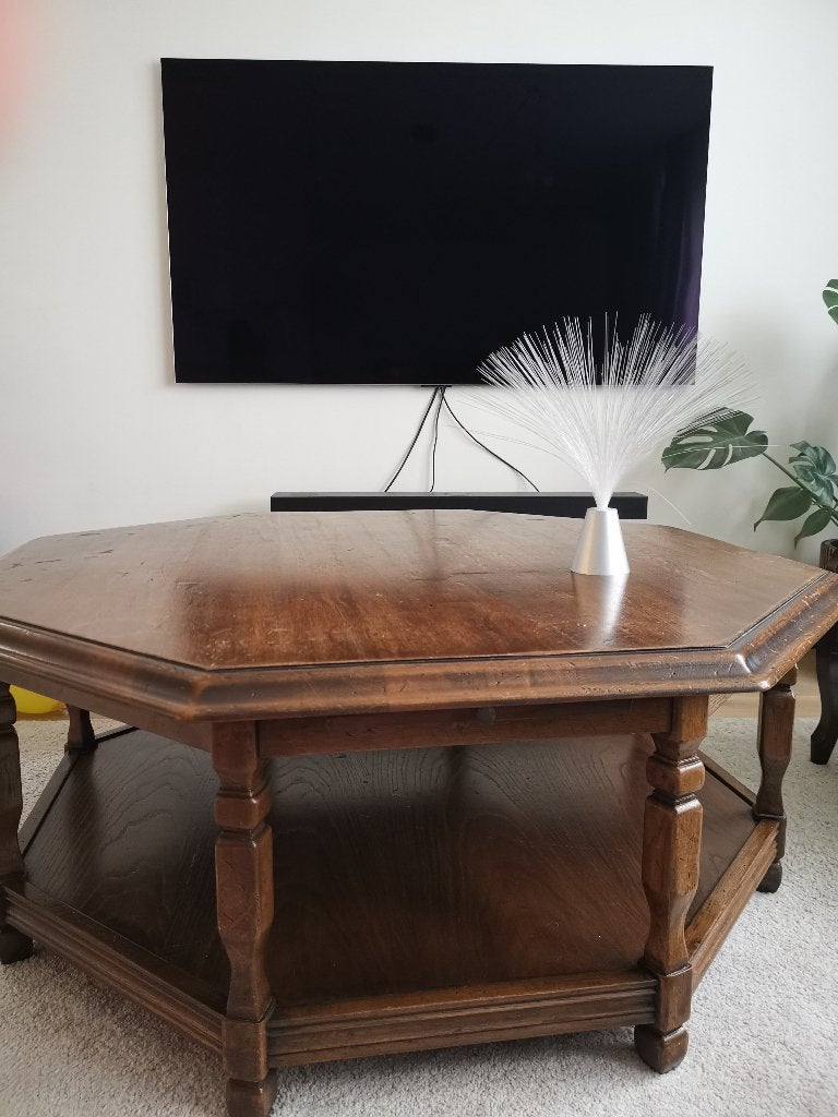 Massief eiken salontafel, achthoekig, Ophalen, Gebruikt, Eikenhout, Overige vormen