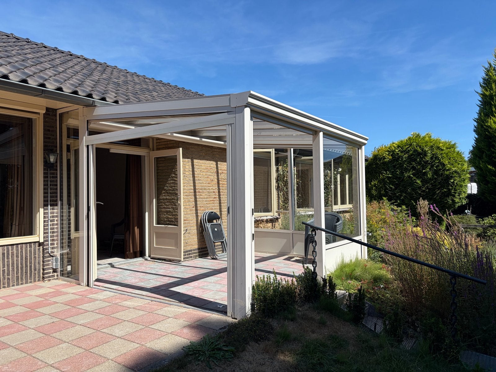 Glazen Veranda/Serre met Schuifwanden en Zonwering, Ophalen, Gebruikt, Veranda