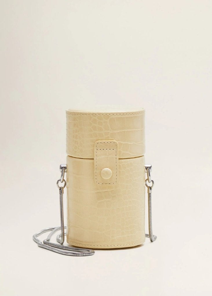 Pale yellow croc bag (Mango), Ophalen of Verzenden, Nieuw, Geel, Schoudertasje
