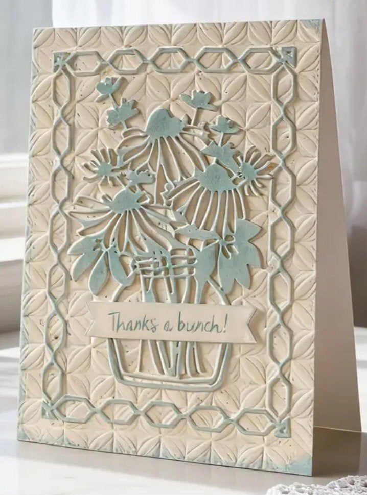 Nieuw  Snijmal frame  met vaas bloemen, Ophalen of Verzenden, Nieuw, Overige thema's, Pons of Mal