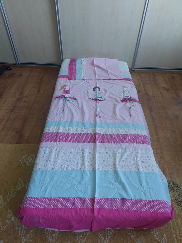 Roze dekbedovertrek met ballerina's voor meisjes, Gebruikt, Meisje, Dekbedovertrek, Ophalen of Verzenden