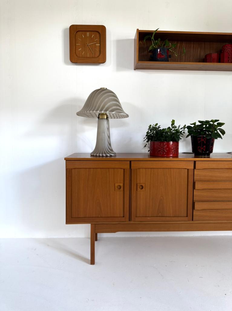 Vintage XL zebra mushroomlamp, Peill & Putzler ‘70, Ophalen of Verzenden, Zo goed als nieuw, Glas